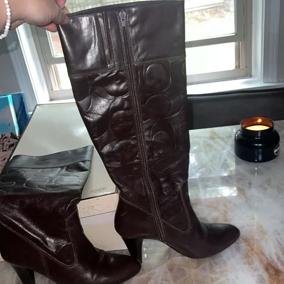 Coach Leather Tall Boots - Picture 3 of 7